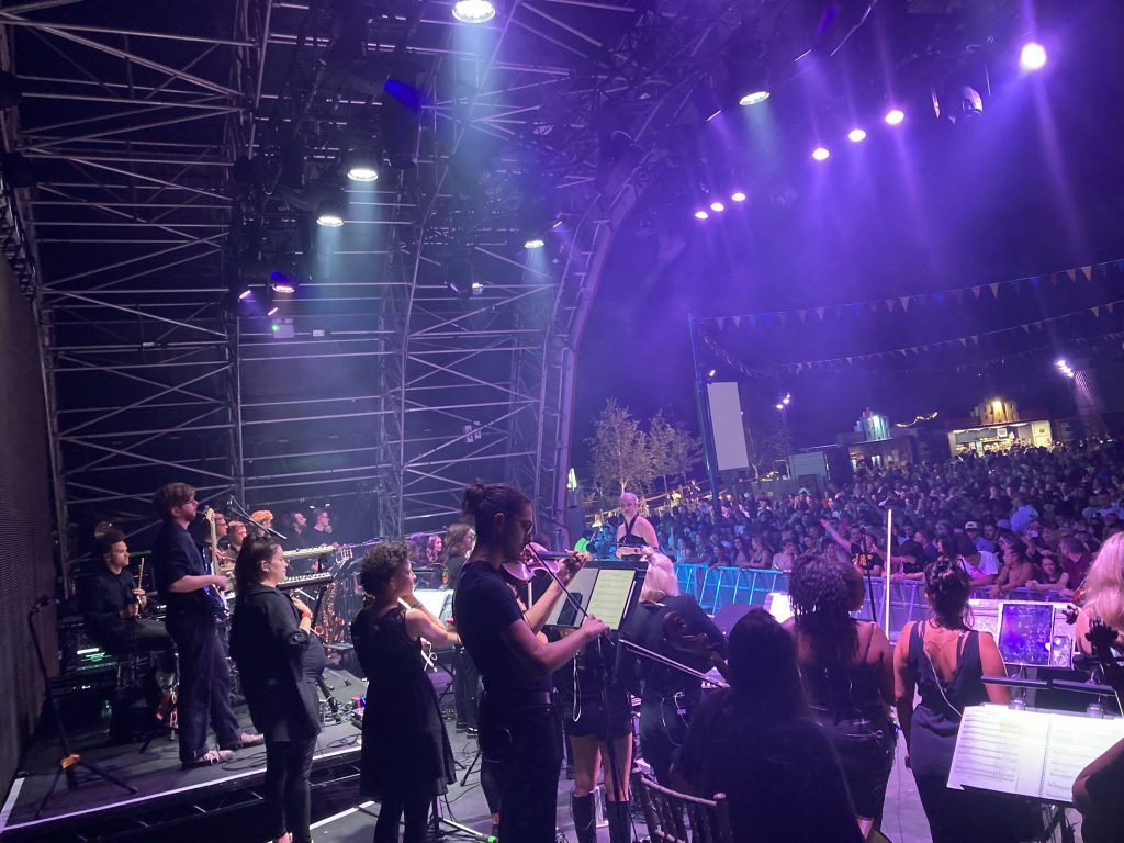 View from side of stage at a festival